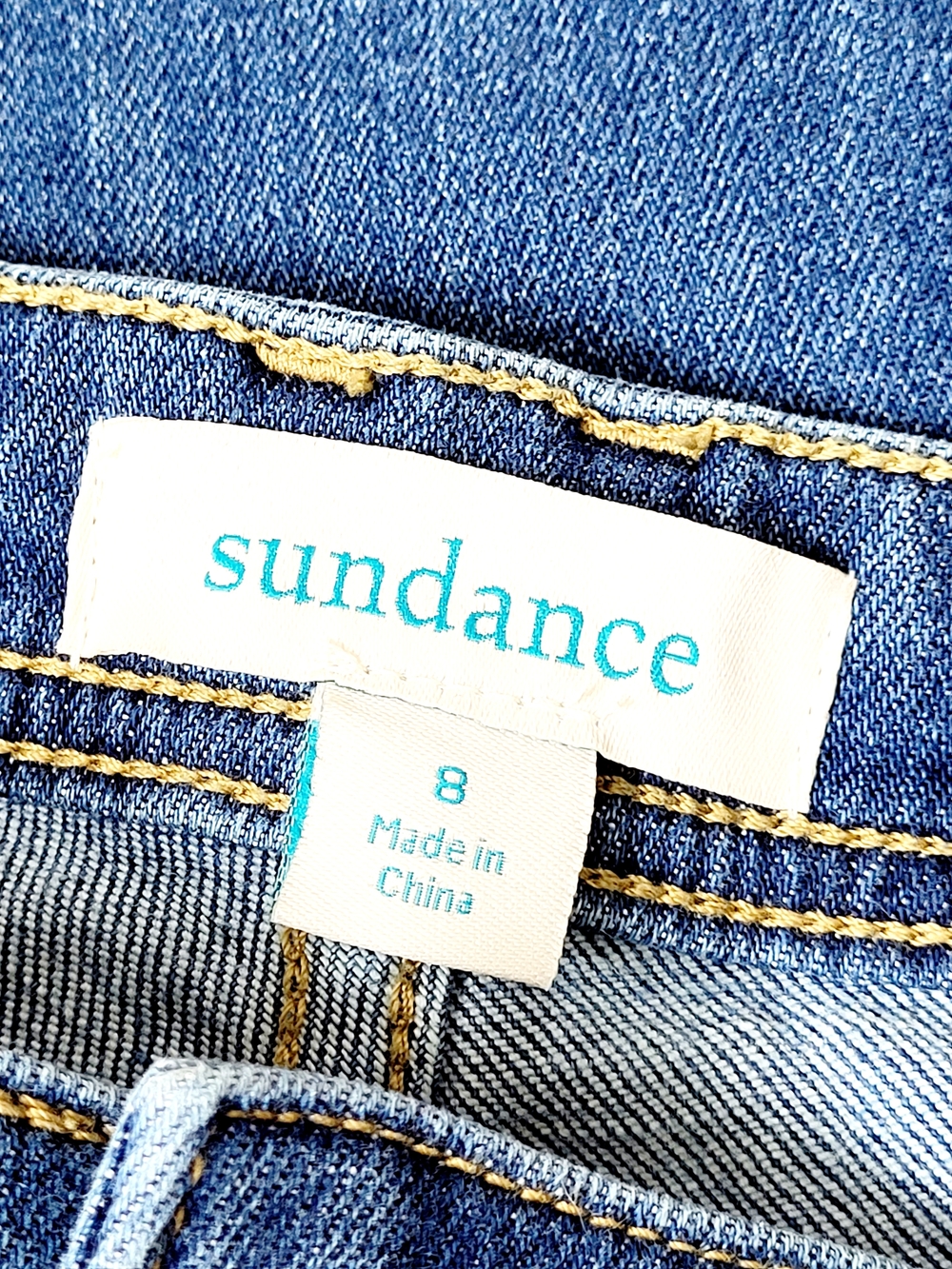 SUNDANCE Agnes Straight Leg Patch Pocket Denim Jeans Size 8 - Picture 4 of 6